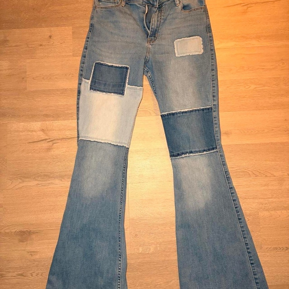 Hollister flared patchwork jeans